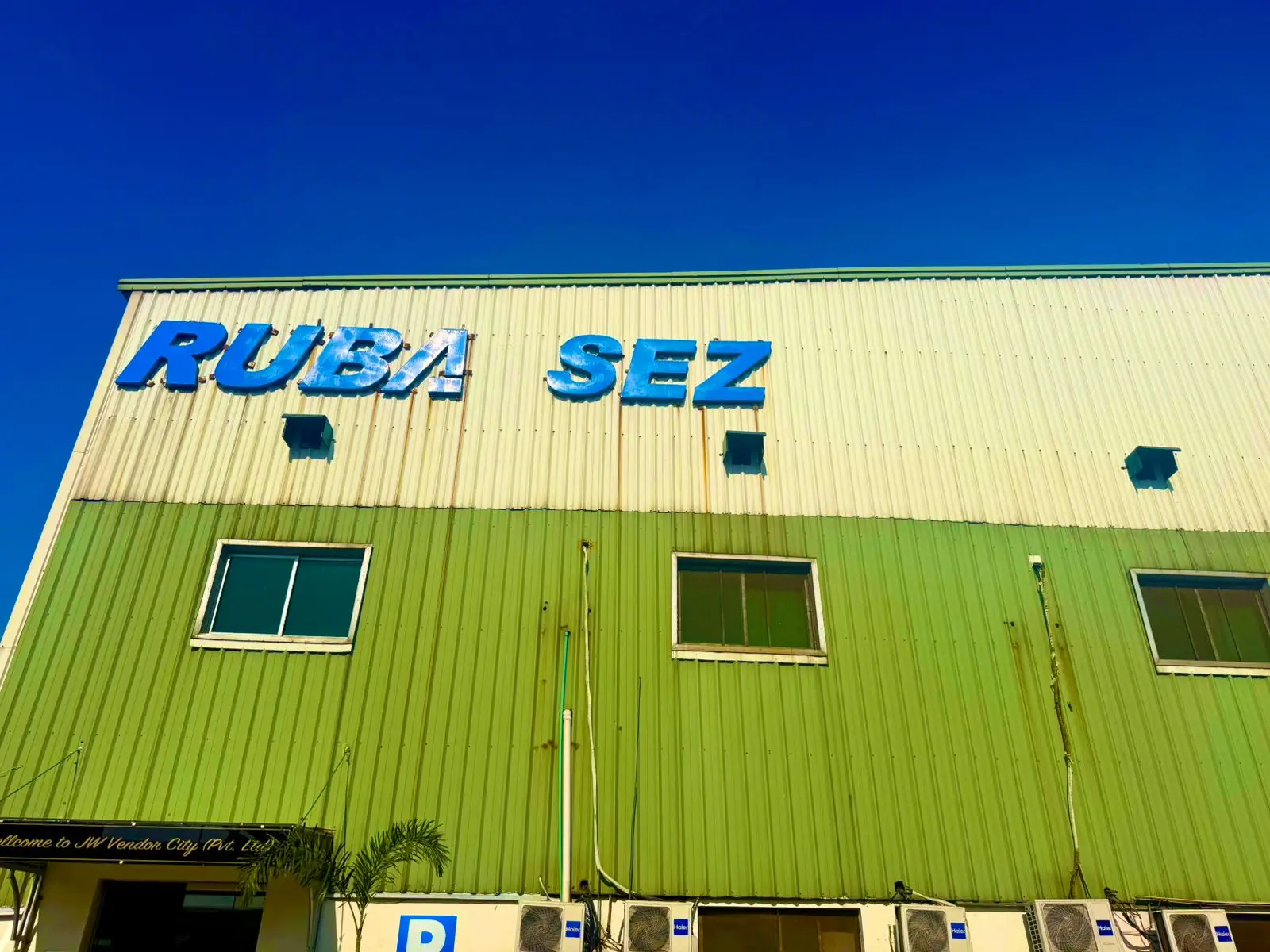 Pre-engineered steel building under construction at the Ruba Special Economic Zone in Faisalabad
